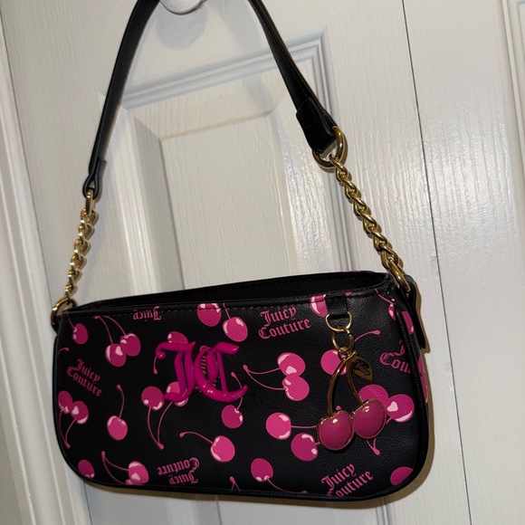 Juicy Couture Black and Pink Cherry Shoulder Bag - Picture 4 of 6
